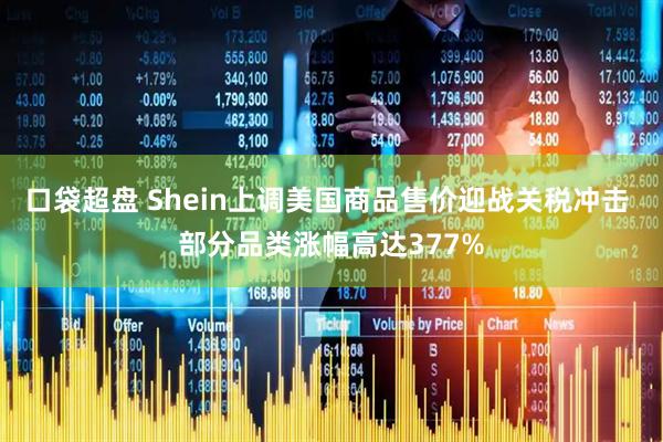 口袋超盘 Shein上调美国商品售价迎战关税冲击 部分品类涨幅高达377%