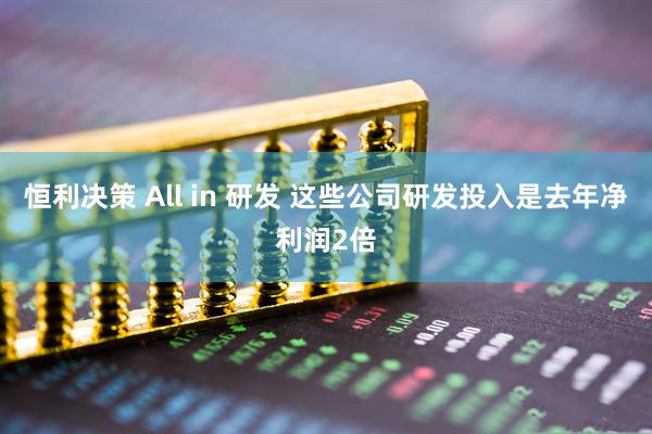 恒利决策 All in 研发 这些公司研发投入是去年净利润2倍